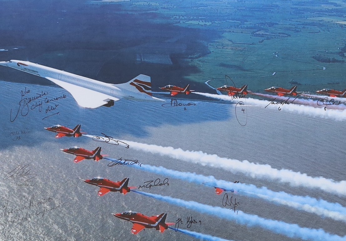 A signed Red Arrows print, framed